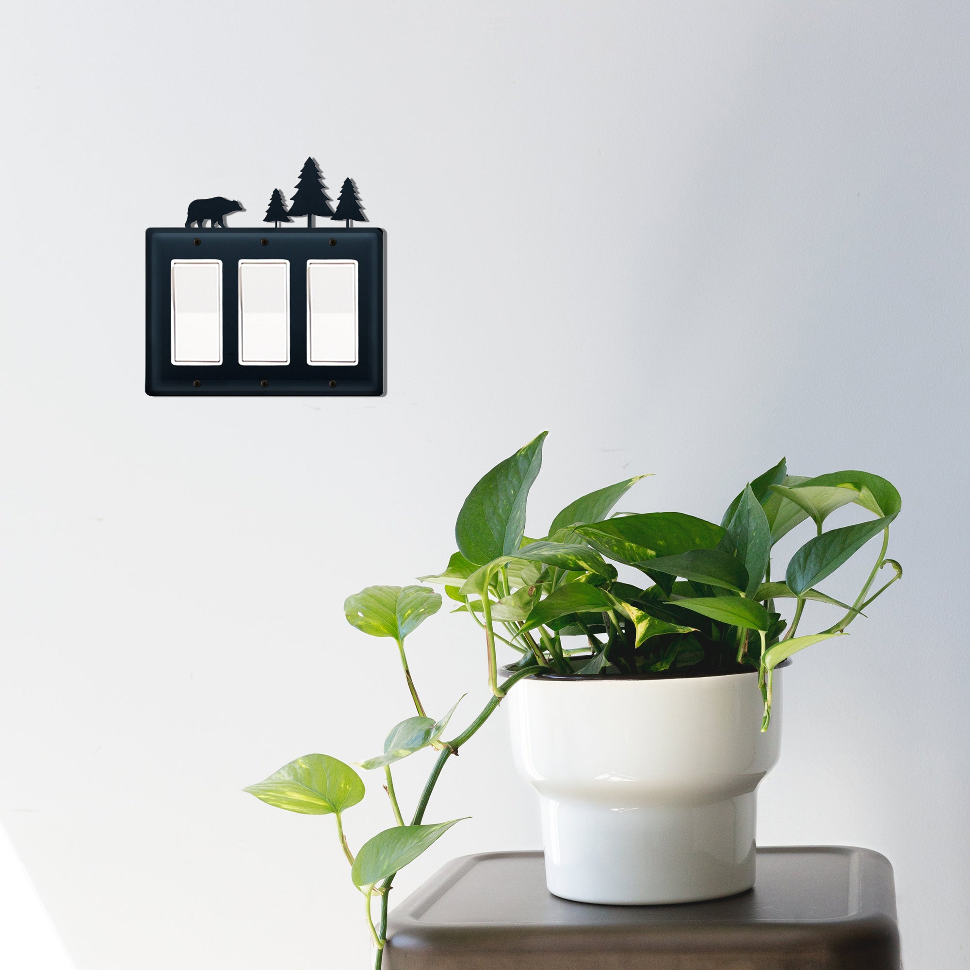 Bear & Pine Trees Triple GFI CUSTOM Product Cover