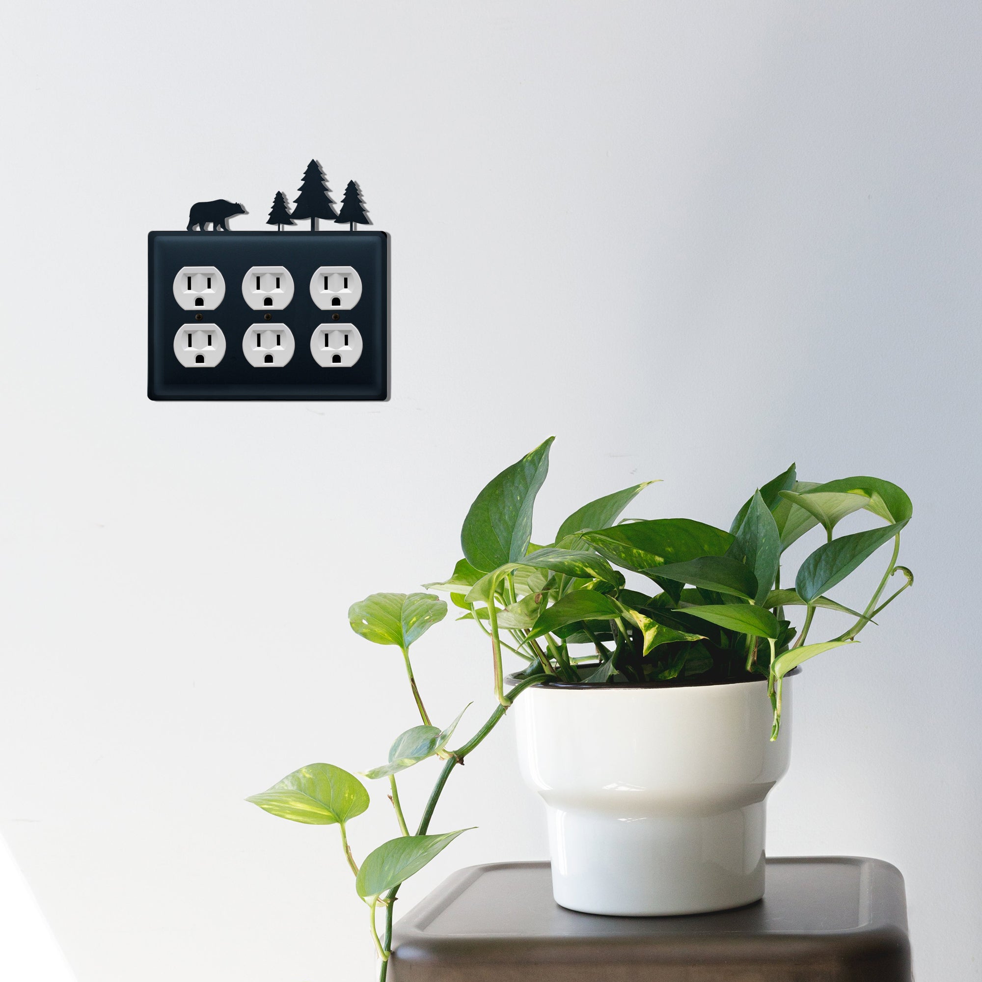 Bear & Pine Trees Triple Outlet CUSTOM Product Cover