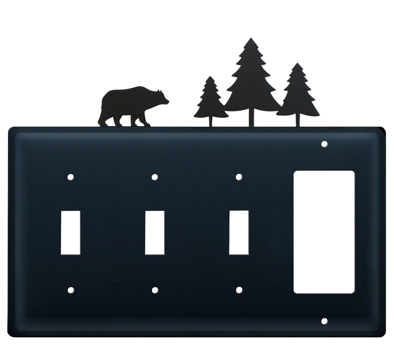 Bear & Pine Trees Triple Switch & Single GFI CUSTOM Product