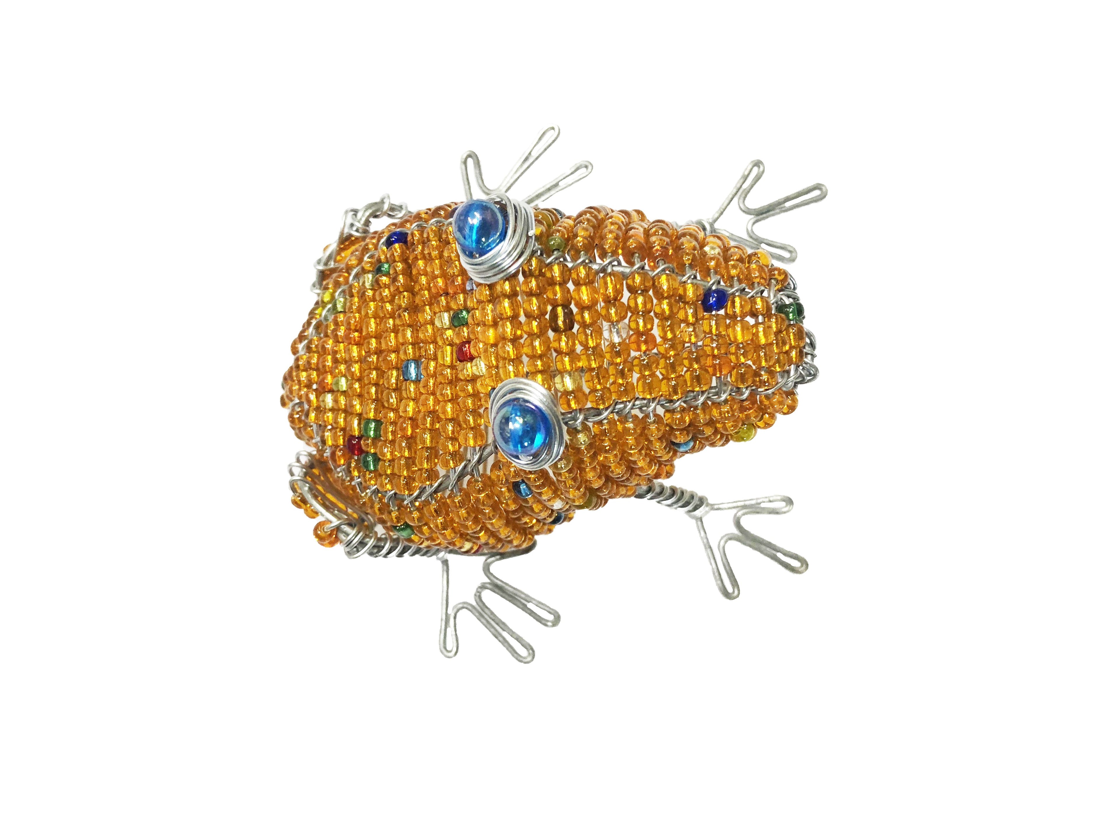Beaded Wire Animal Frog 5 inches